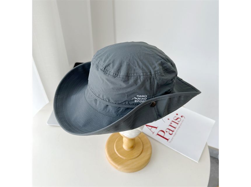 Lettering Embroidered Hat Sun