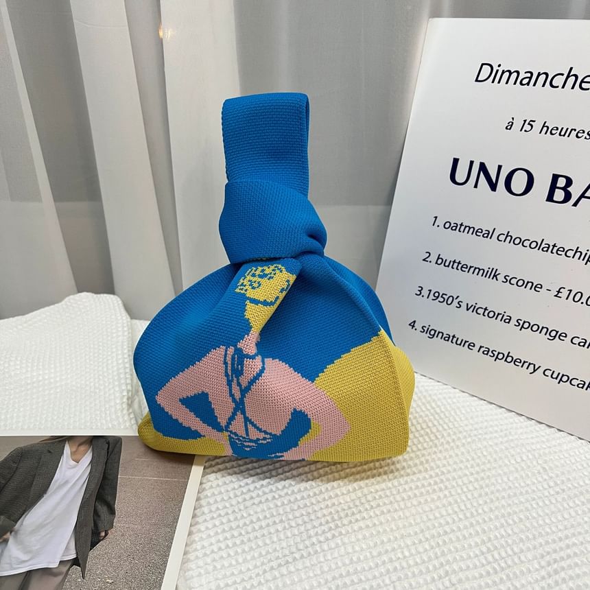 Knit Patterned Bag Tote