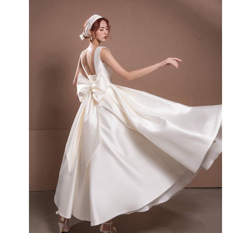 Gown (Various Evening Strap Wide Square-Neck A-Line Designs)