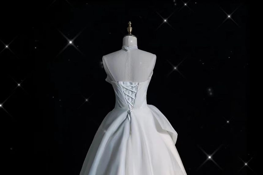 Wedding Shirred Ball Gown Ruffled Strapless Asymmetrical