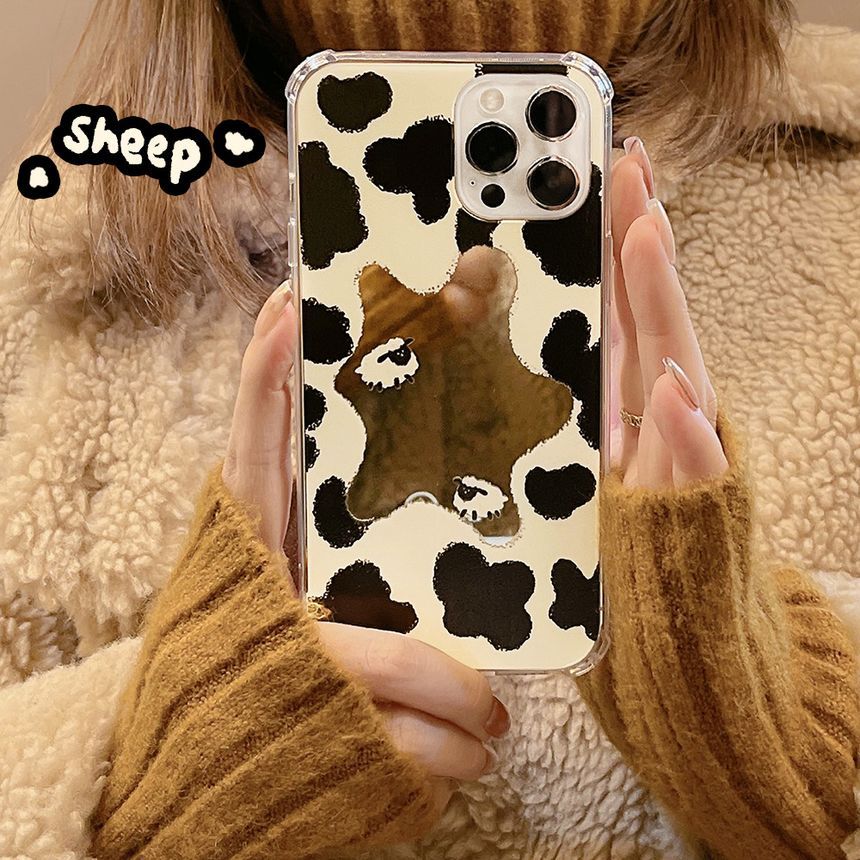 Mirrored Cow Case Milk Phone Print