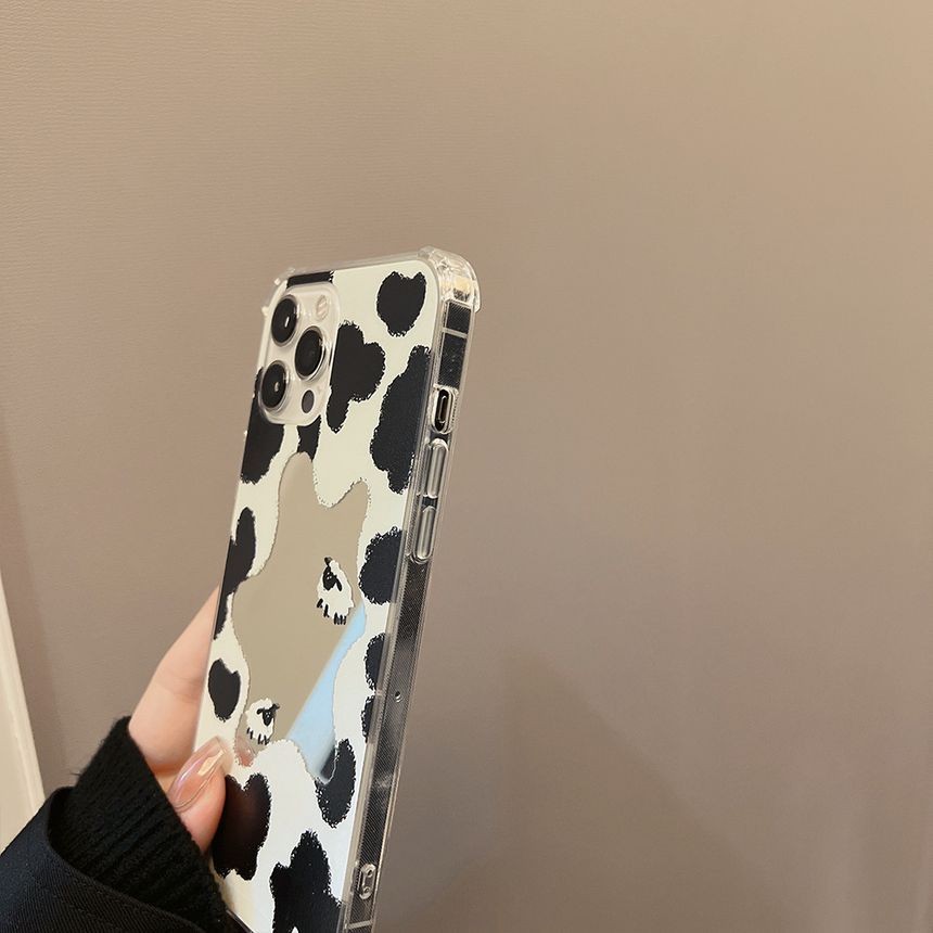 Mirrored Cow Case Milk Phone Print