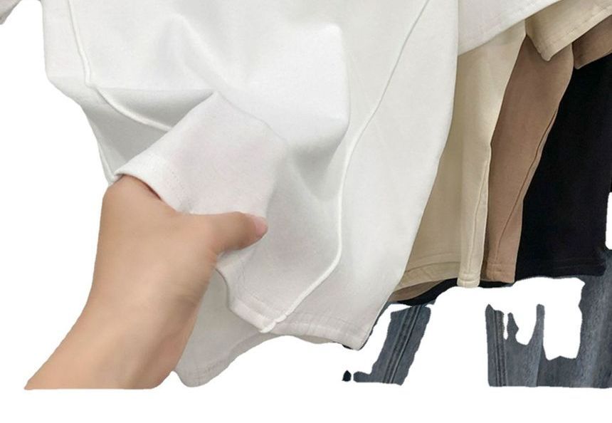 Plain Round T-Shirt Neck Short-Sleeve