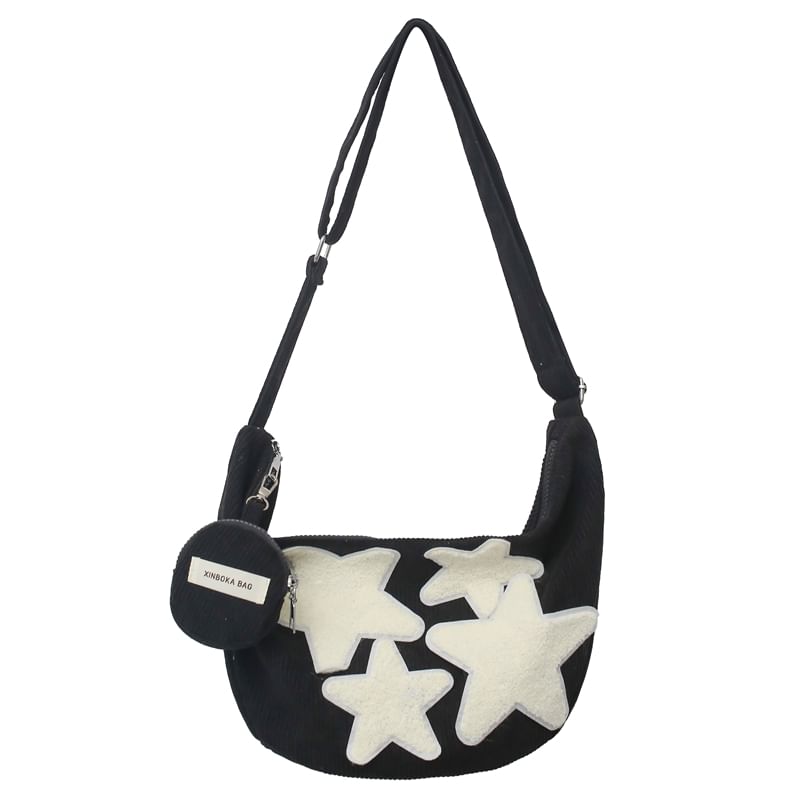 Applique Designs) With Pouch Coin Zipper Corduroy Crossbody (Various Purse Star