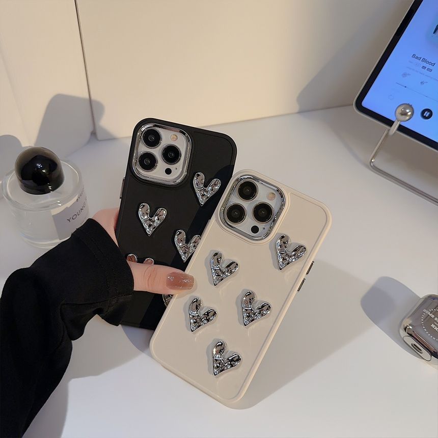 Heart Metallic Phone Case