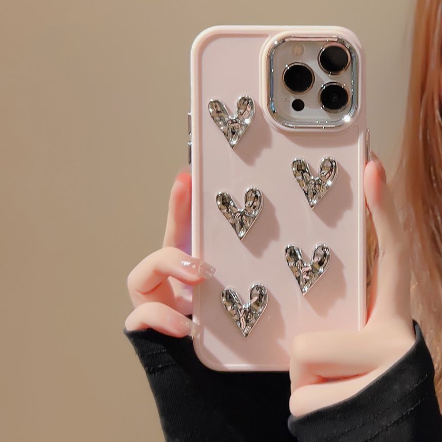 Heart Metallic Phone Case