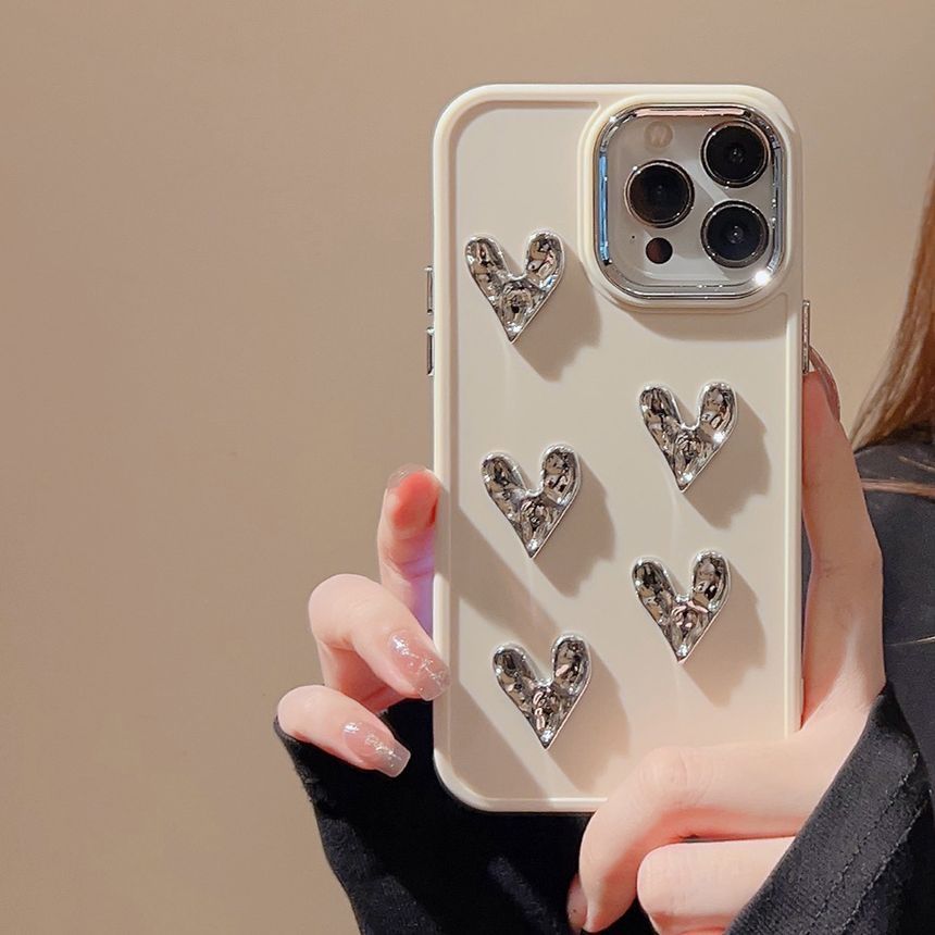 Heart Metallic Phone Case