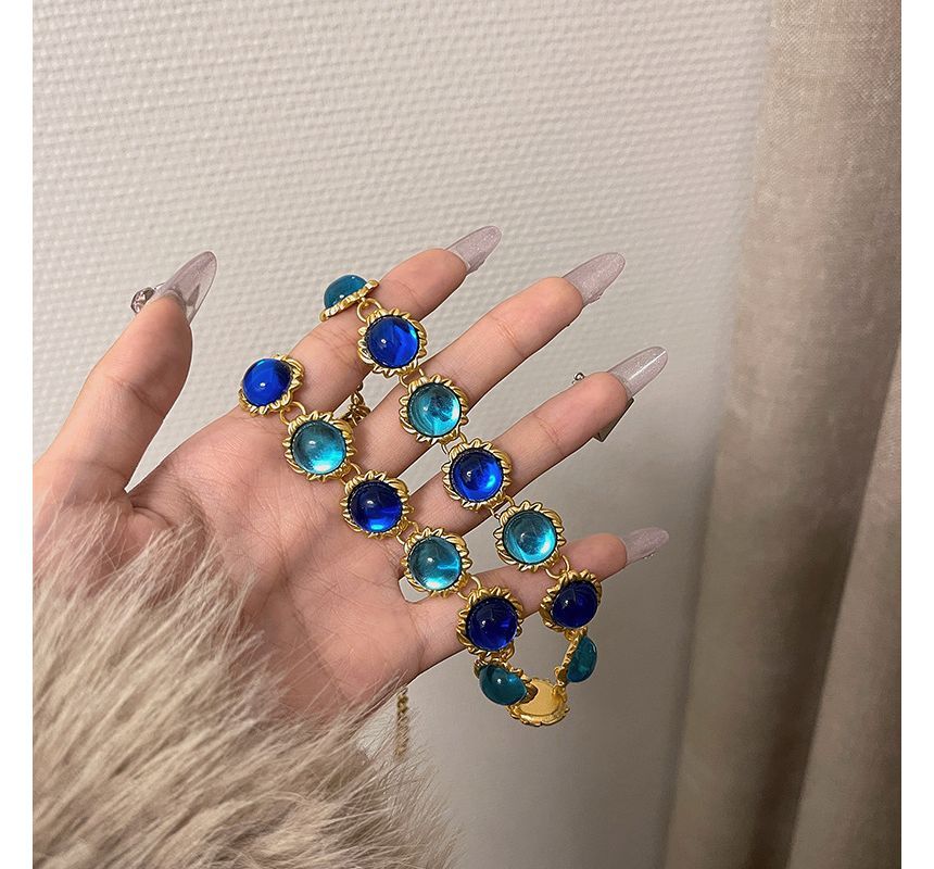 Choker Alloy Faux Gemstone