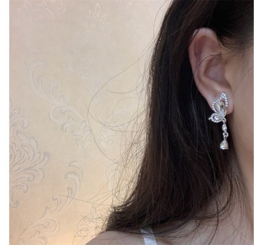 Dangle Asymmetrical Earring Alloy Butterfly