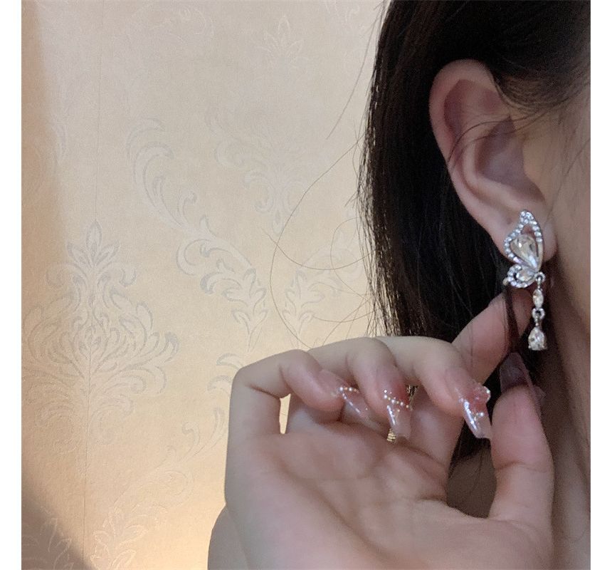 Dangle Asymmetrical Earring Alloy Butterfly