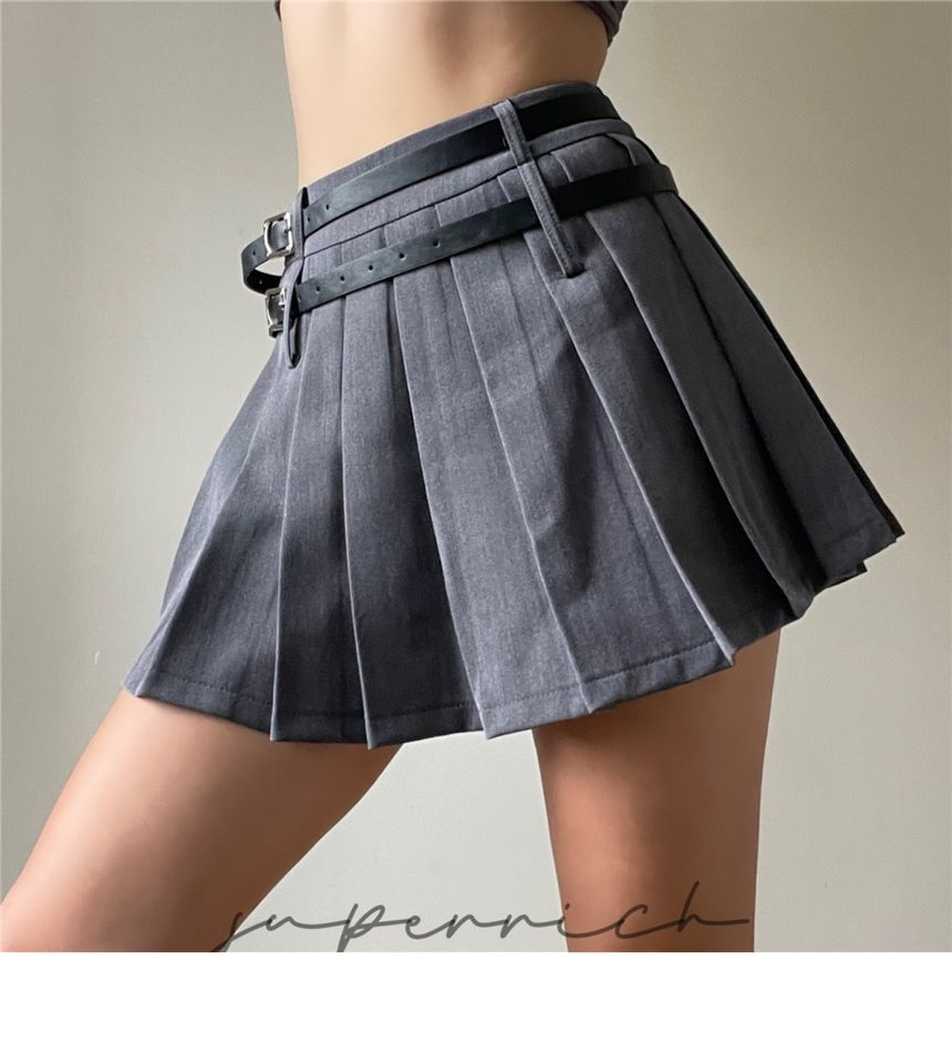 Skirt High Plain Mini Pleated Rise