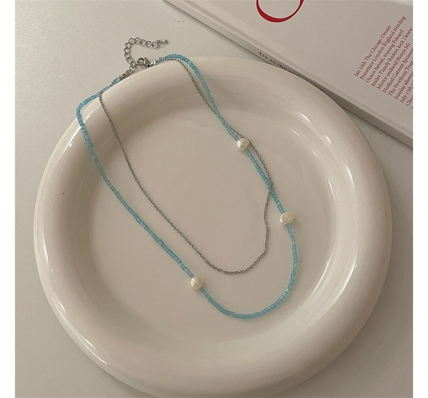 Choker Alloy Layered Pearl Faux