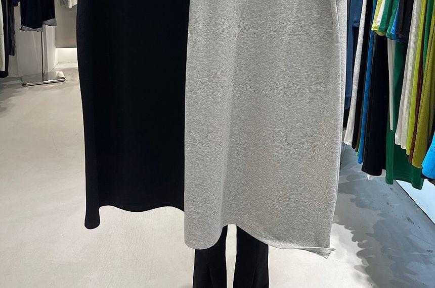 Short-Sleeve Crew Plain Neck Dress Midi T-Shirt