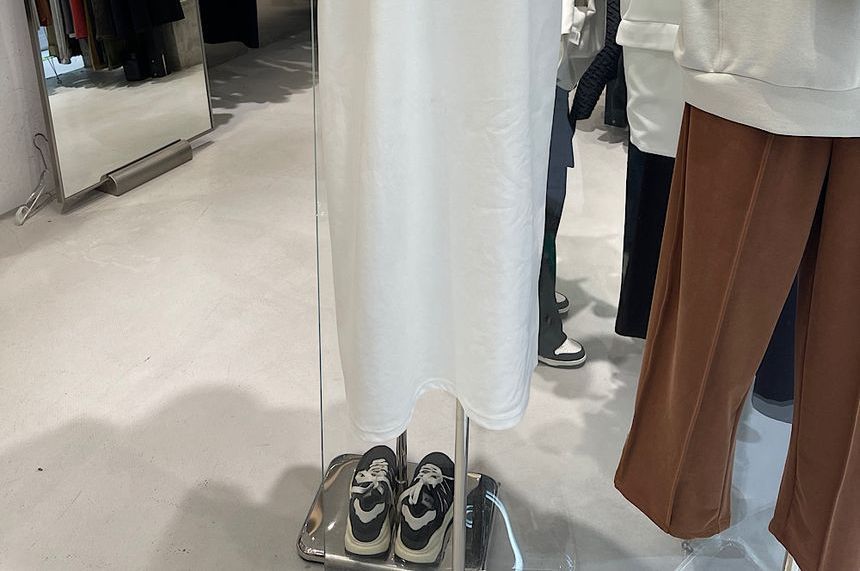 Short-Sleeve Crew Plain Neck Dress Midi T-Shirt