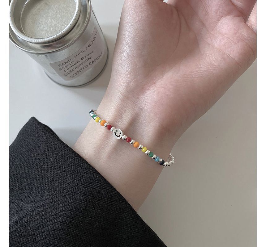 Bracelet Silver Face Rainbow Sterling Smiley