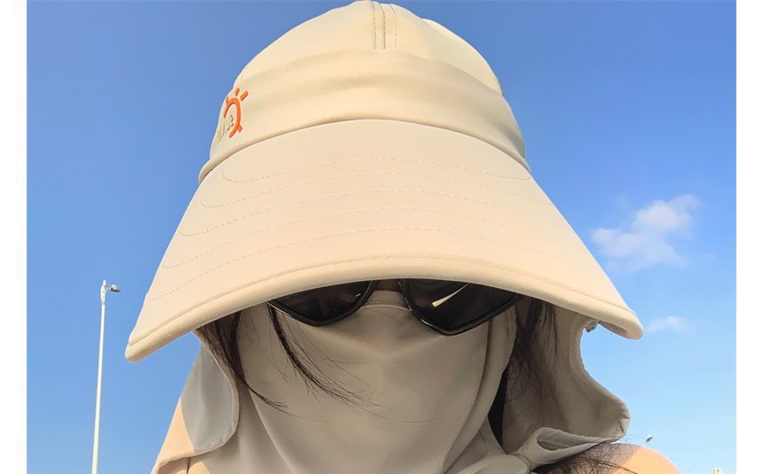 Sun with Cover Hat Protection Face Lettering