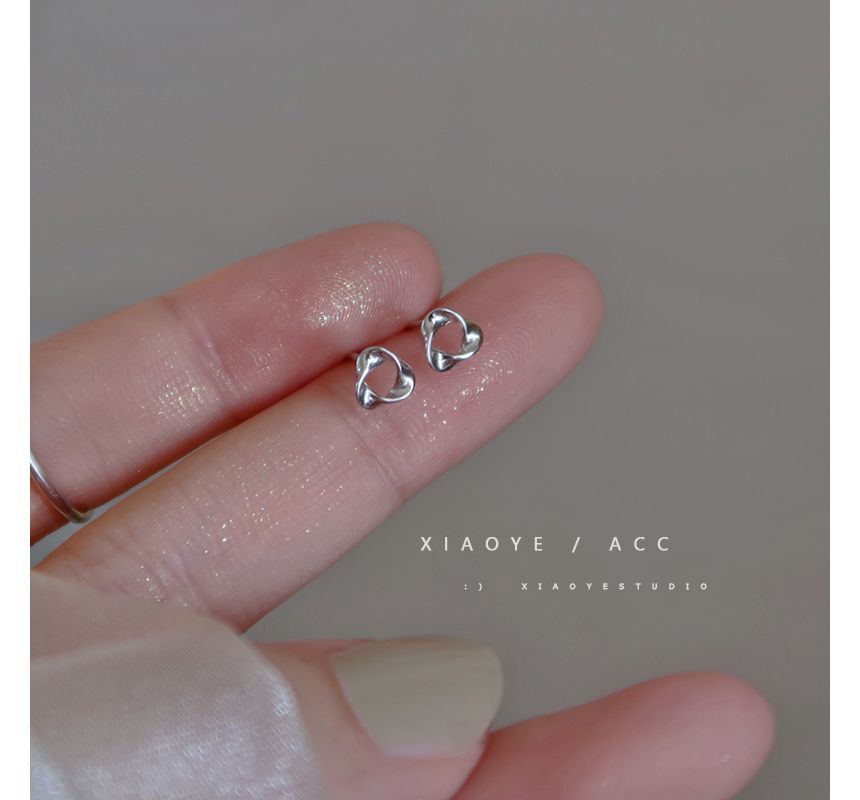 Silver Earring Triangle Twisted Sterling