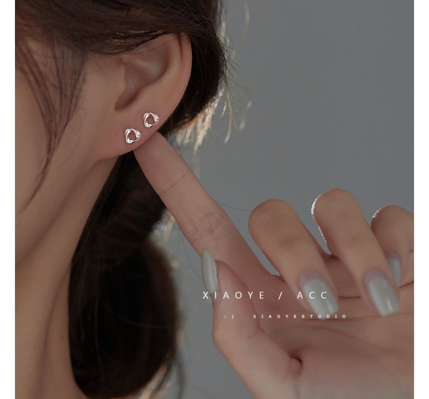 Silver Earring Triangle Twisted Sterling