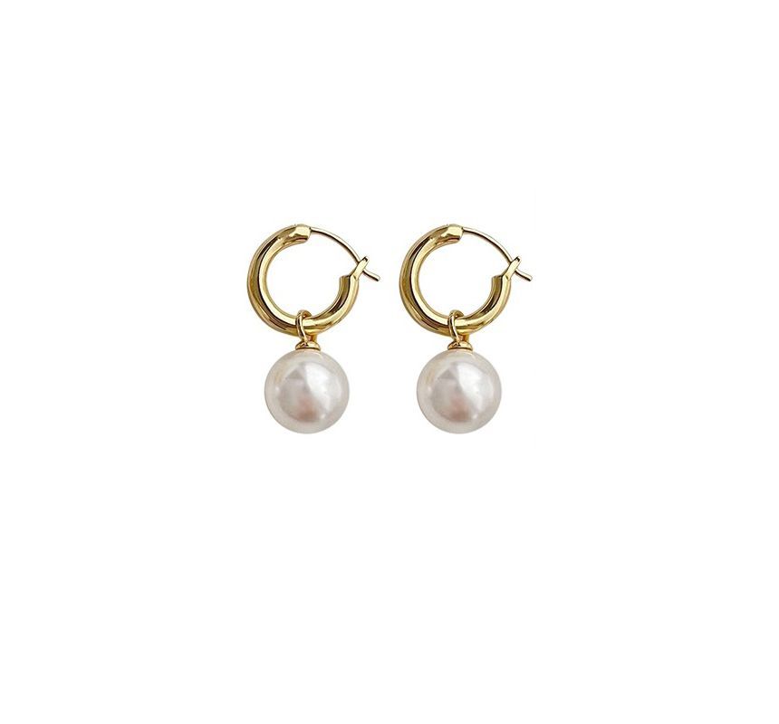Dangle Sterling Pearl Earring Faux Silver