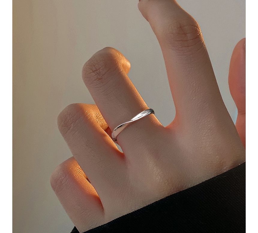 Open Twisted Silver Ring Sterling