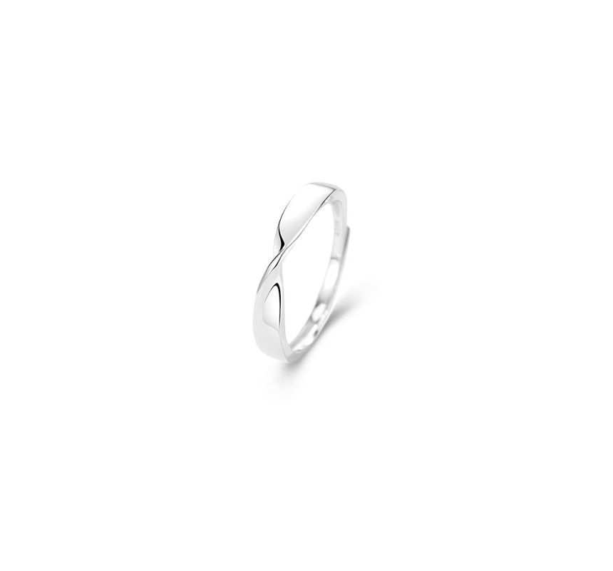 Open Twisted Silver Ring Sterling
