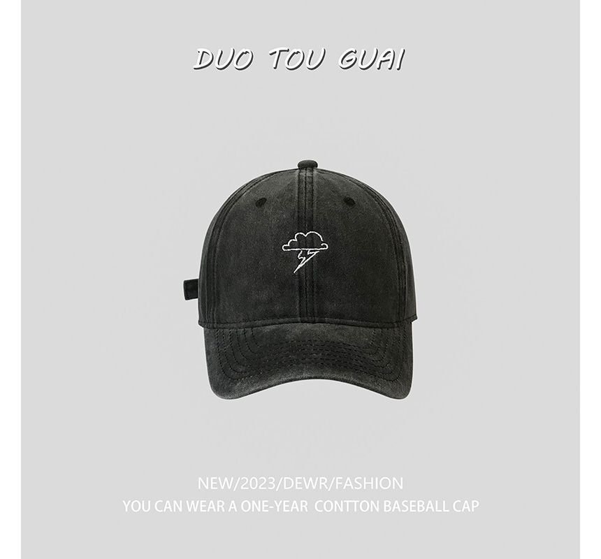 Embroidered Baseball Cloud Cap Lightning