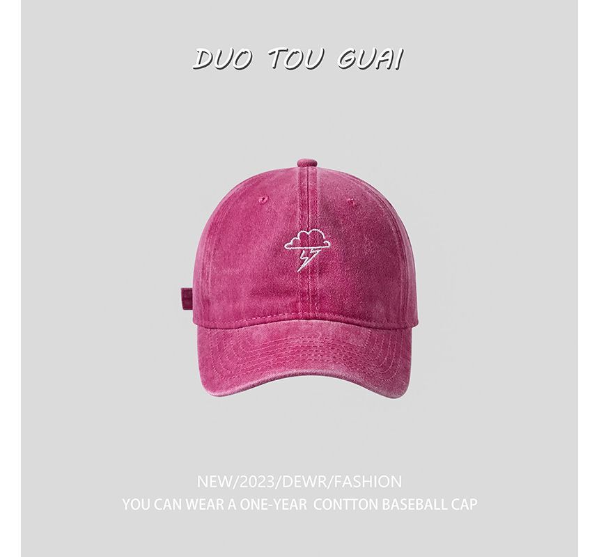 Embroidered Baseball Cloud Cap Lightning