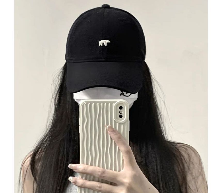 Embroidered Bear Baseball Cap Polar