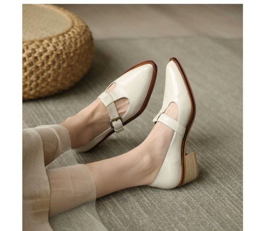 Loafers Heel Chunky Pointed