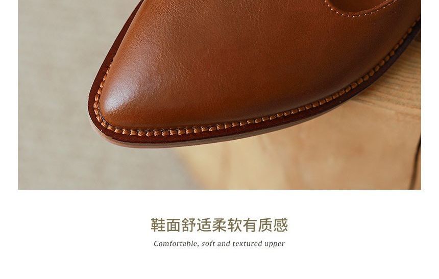 Loafers Heel Chunky Pointed