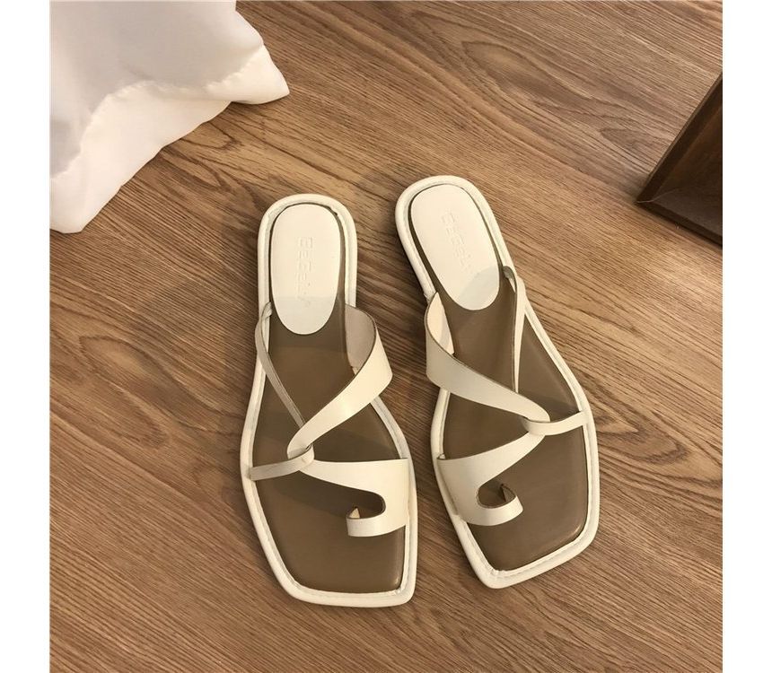 Sandals Square-Toe Toe-Loop Slide
