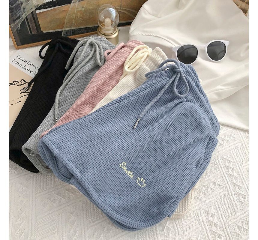 High Letter Shorts Waist Embroidered