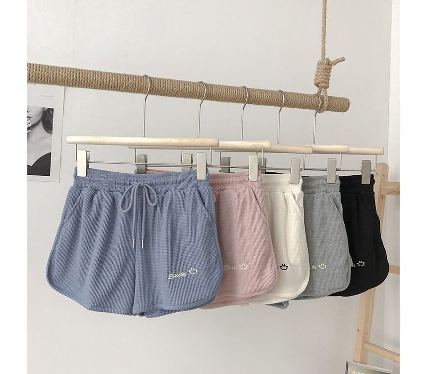 High Letter Shorts Waist Embroidered