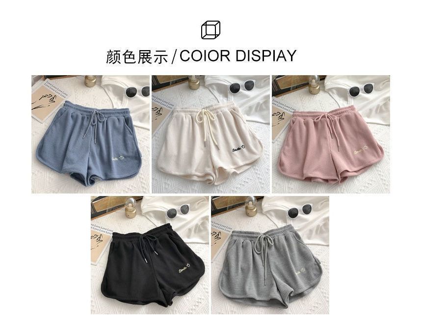 High Letter Shorts Waist Embroidered