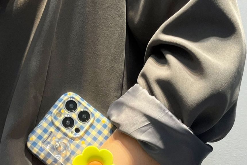 Wristband Case Phone Plaid Flower