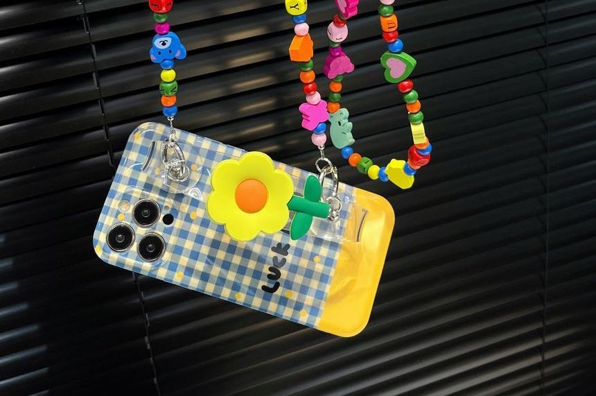Wristband Case Phone Plaid Flower
