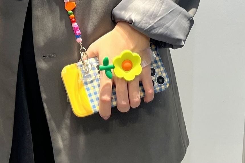 Wristband Case Phone Plaid Flower