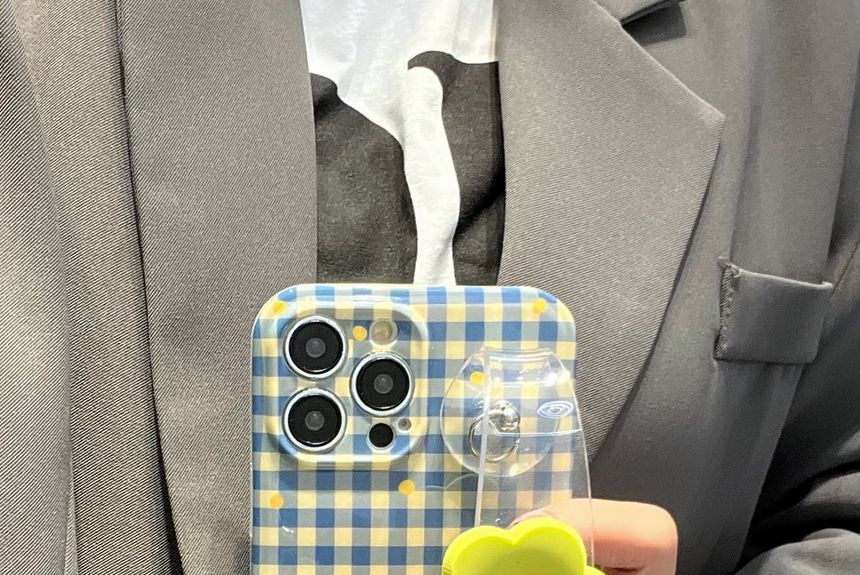 Wristband Case Phone Plaid Flower