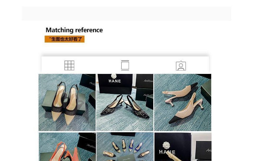 Kitten Slingback Pointed Sandals Heel