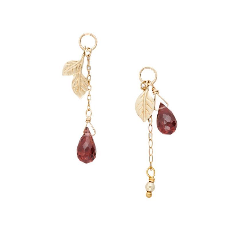 (various Asymmetrical Agate Drop designs) Earring Alloy Leaf