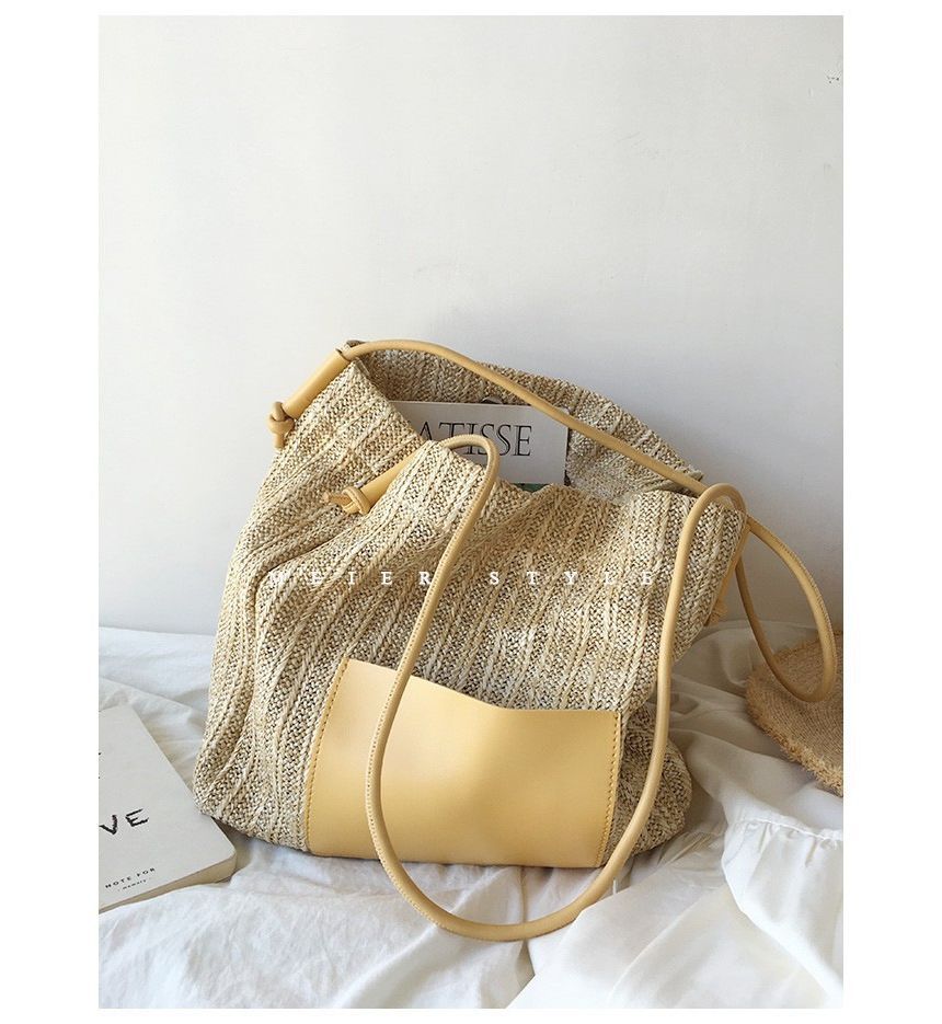 Applique Bag Tote Straw