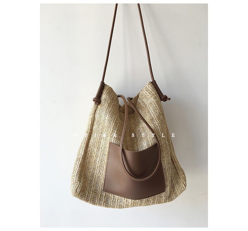Applique Bag Tote Straw