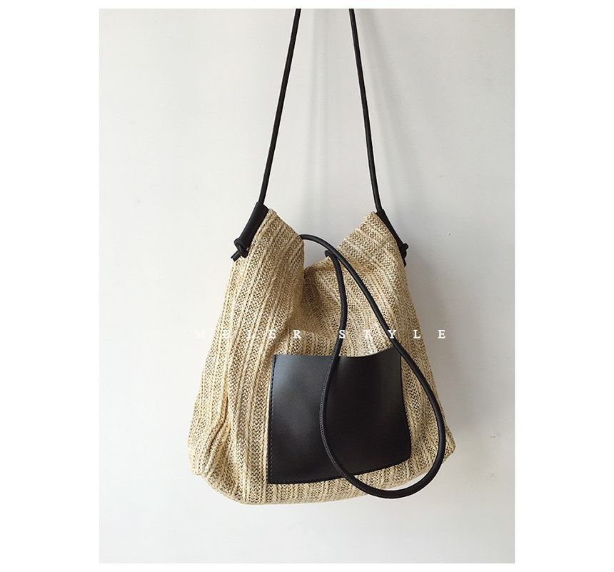 Applique Bag Tote Straw