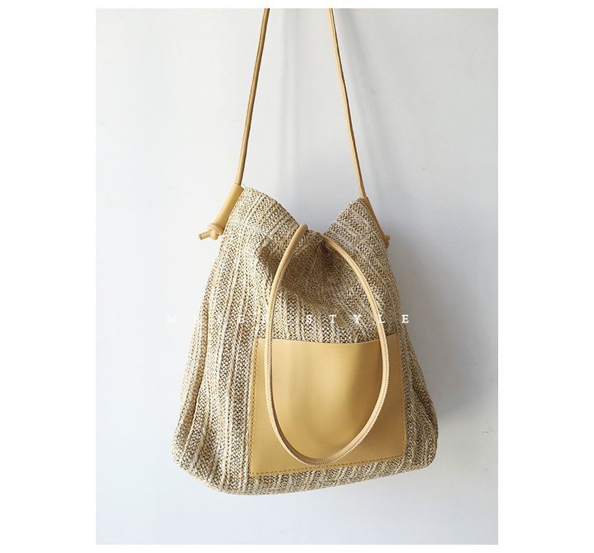 Applique Bag Tote Straw