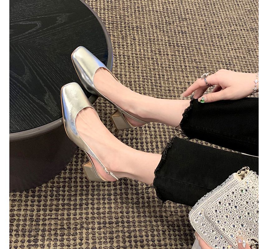 Heel Slingback Sandals Block