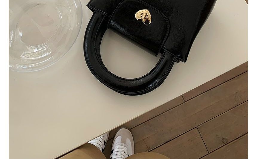 Handbag Lock Leather Faux Heart