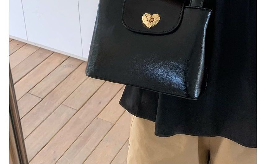 Handbag Lock Leather Faux Heart