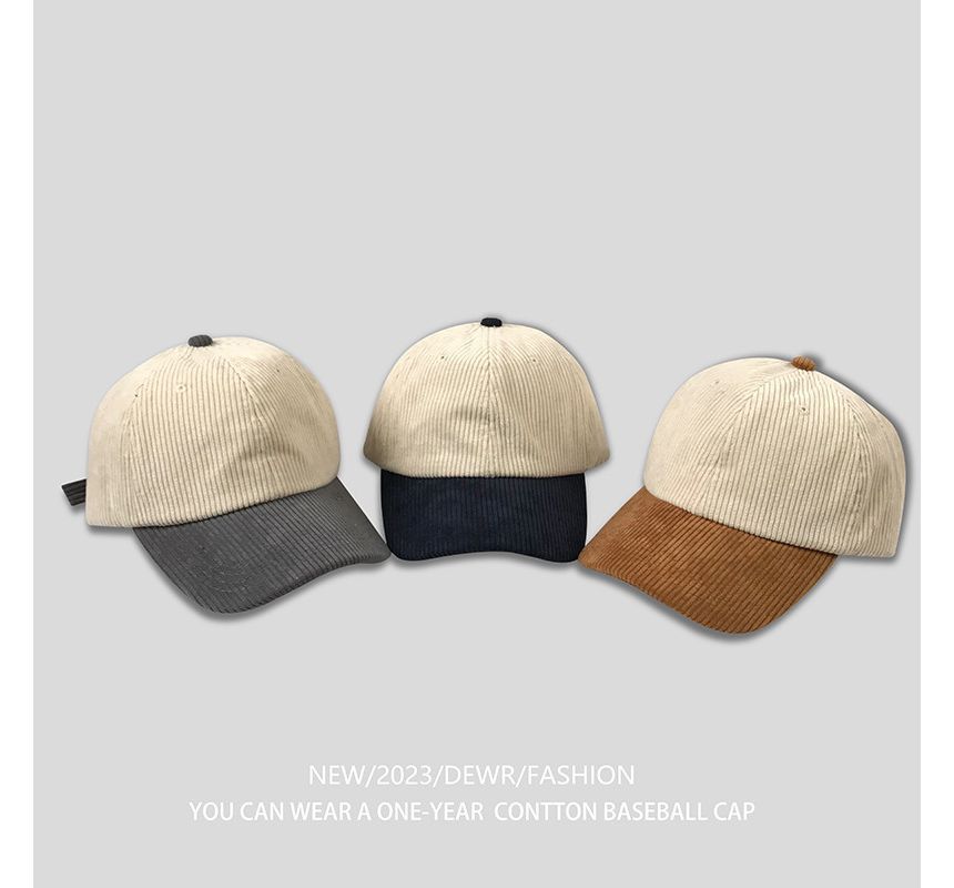 Baseball Tone Corduroy Two Cap