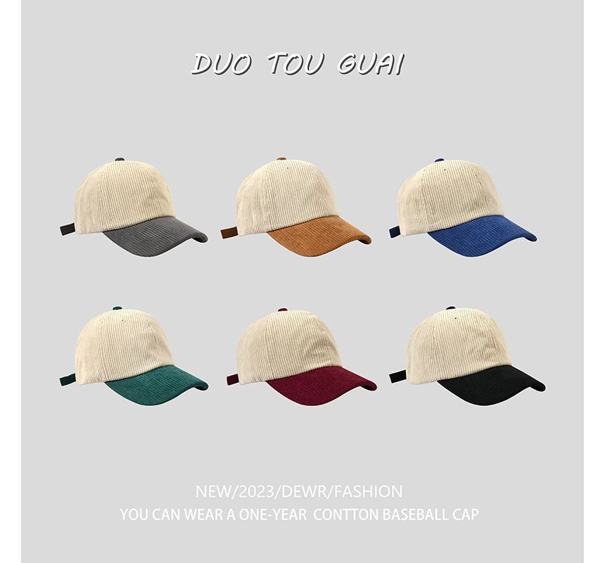 Baseball Tone Corduroy Two Cap