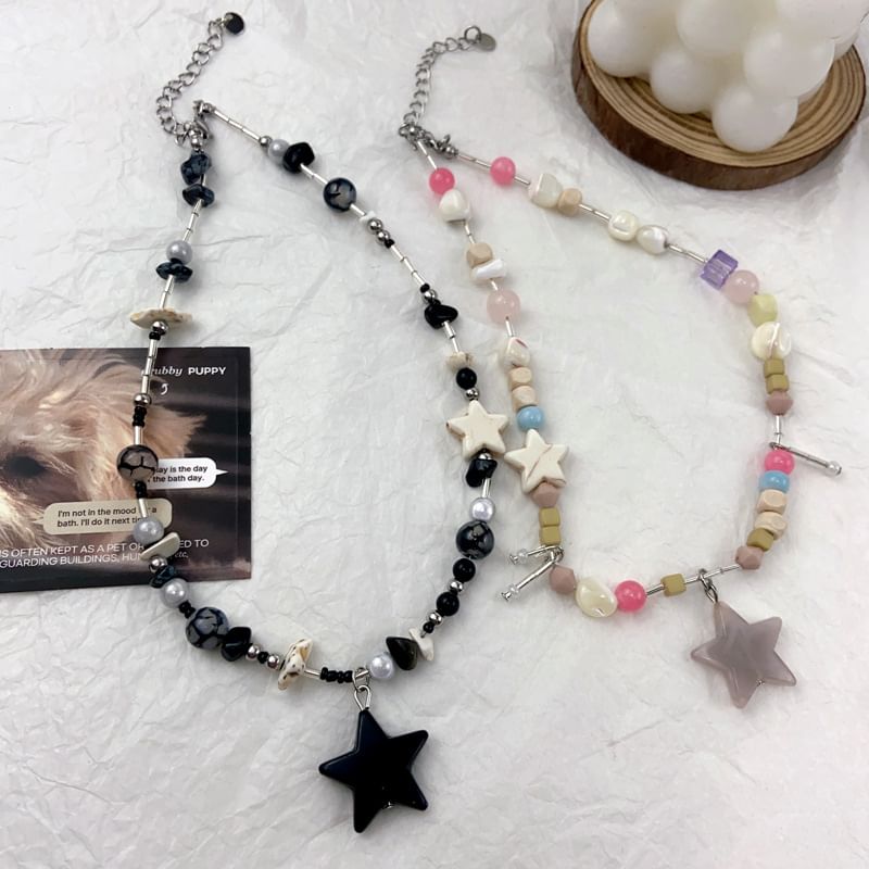 Pendant Beaded Necklace Star